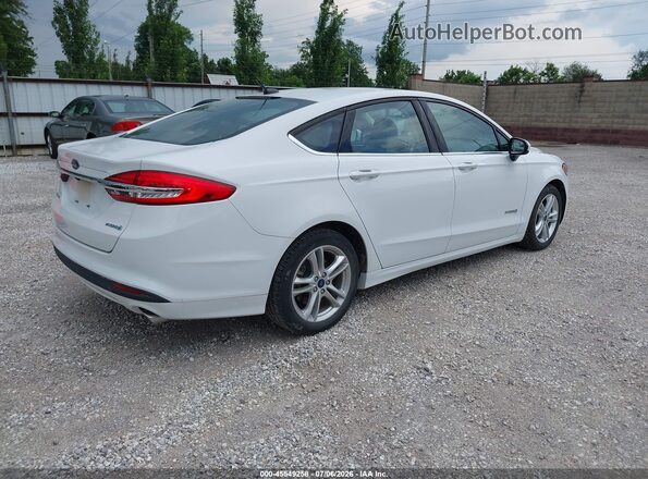 3FA6P0UU2JR122773 2018 FORD FUSION HYBRID White Rear right