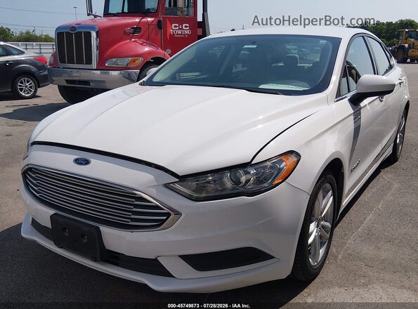 3FA6P0UU2JR254545 2018 FORD FUSION HYBRID White Przód lewy