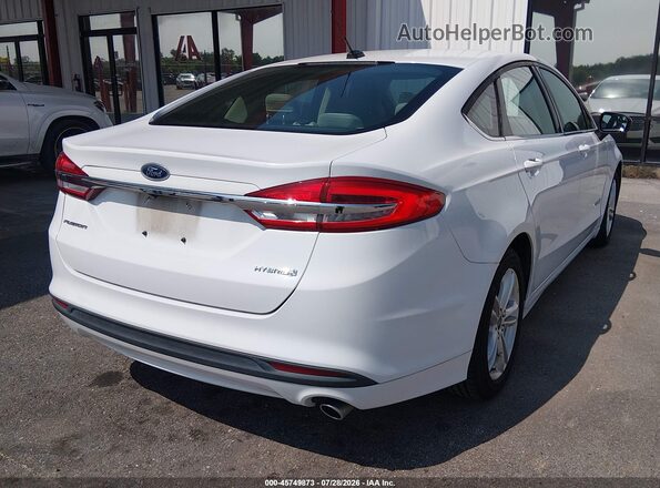 3FA6P0UU2JR254545 2018 FORD FUSION HYBRID White Tył prawy