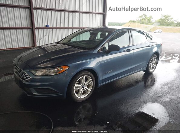 3FA6P0UU2JR273662 2018 FORD FUSION HYBRID Blue Przód lewy