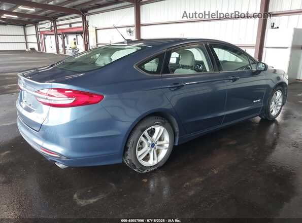 3FA6P0UU2JR273662 2018 FORD FUSION HYBRID Blue Tył prawy