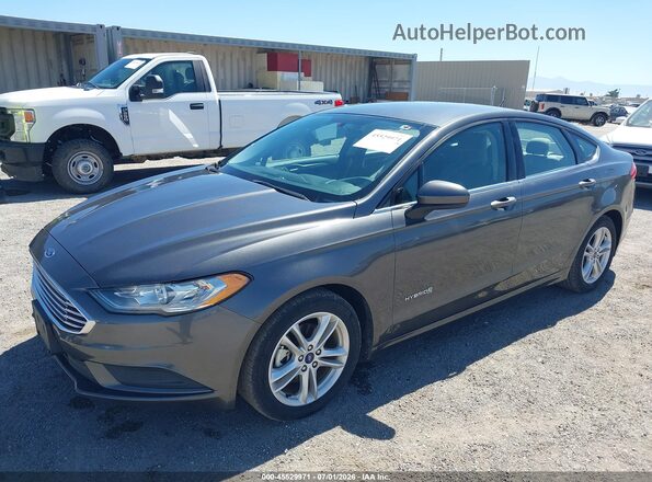3FA6P0UU2JR278764 2018 FORD FUSION HYBRID Gray Առջևի ձախ երեք քառորդ տեսարան