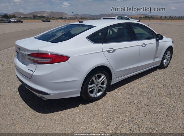 3FA6P0UU2JR278991 2018 FORD FUSION HYBRID White Задня права чверть