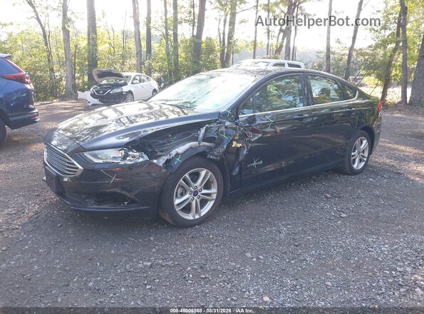 3FA6P0UU3JR100409 2018 FORD FUSION HYBRID Black წინა მარცხენა ხედი სამი მეოთხედიდან