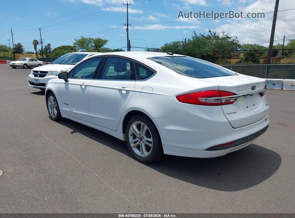 3FA6P0UU3JR235972 2018 FORD FUSION HYBRID White Trasero izquierdo
