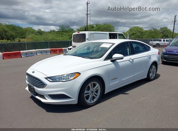 3FA6P0UU3JR235972 2018 FORD FUSION HYBRID White Vista frontal
