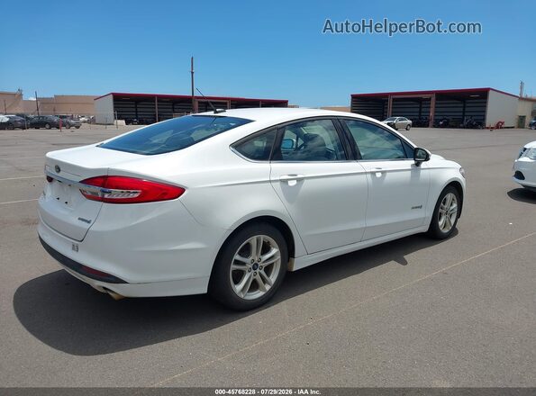 3FA6P0UU3JR235972 2018 FORD FUSION HYBRID White Trasero derecho