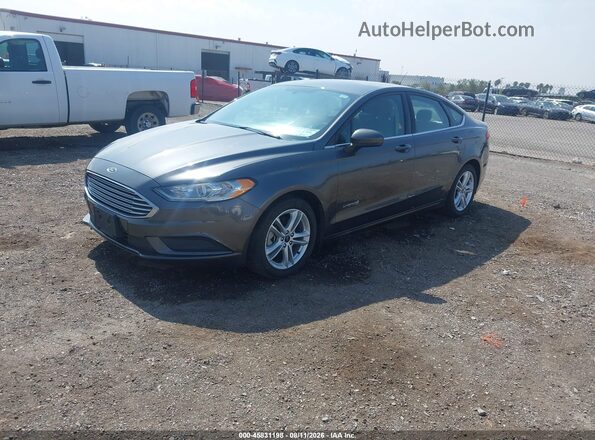 3FA6P0UU3JR243487 2018 FORD FUSION HYBRID Gray Przód lewy