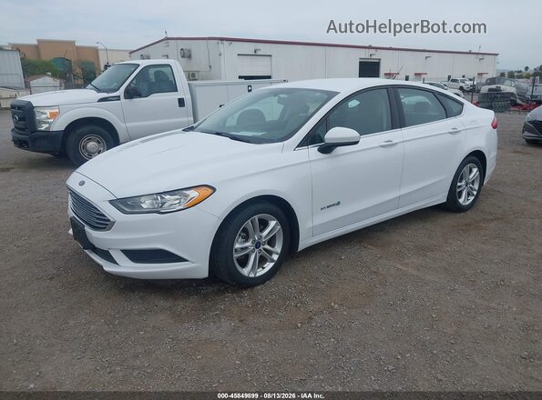 3FA6P0UU3JR254330 2018 FORD FUSION HYBRID White Przód lewy