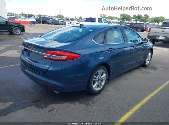3FA6P0UU3JR254635 2018 FORD FUSION HYBRID Blue Trasero derecho