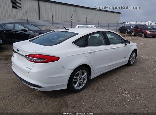 3FA6P0UU3JR273606 2018 FORD FUSION HYBRID White Tył prawy