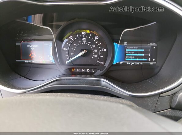 3FA6P0UU3JR278823 2018 FORD FUSION HYBRID Blue Вид задніх сидінь