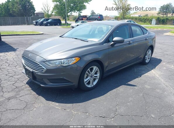 3FA6P0UU4JR243613 2018 FORD FUSION HYBRID Gray Front left