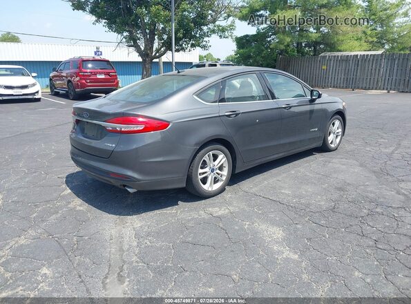 3FA6P0UU4JR243613 2018 FORD FUSION HYBRID Gray Rear right