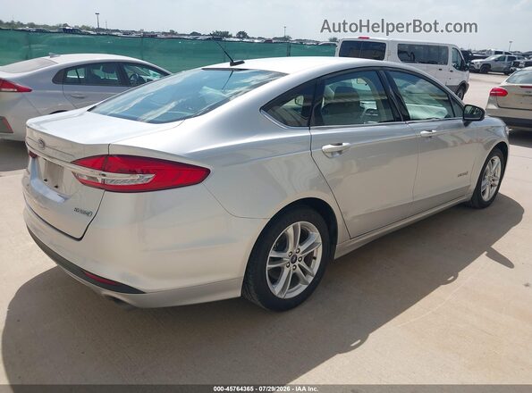 3FA6P0UU4JR254353 2018 FORD FUSION HYBRID Silver Задня права чверть