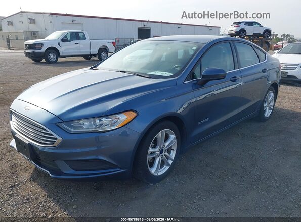 3FA6P0UU4JR254563 2018 FORD FUSION HYBRID Blue წინა მარცხენა ხედი სამი მეოთხედიდან