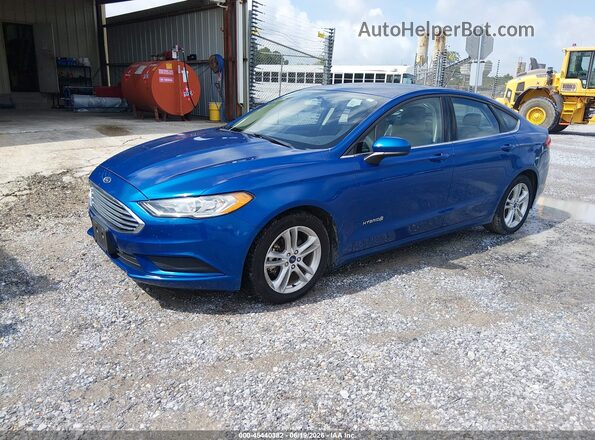 3FA6P0UU4JR271413 2018 FORD FUSION HYBRID Blue Vista tres cuartos delantera izquierda