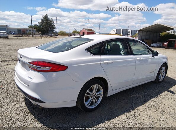 3FA6P0UU4JR271475 2018 FORD FUSION HYBRID White Rear right
