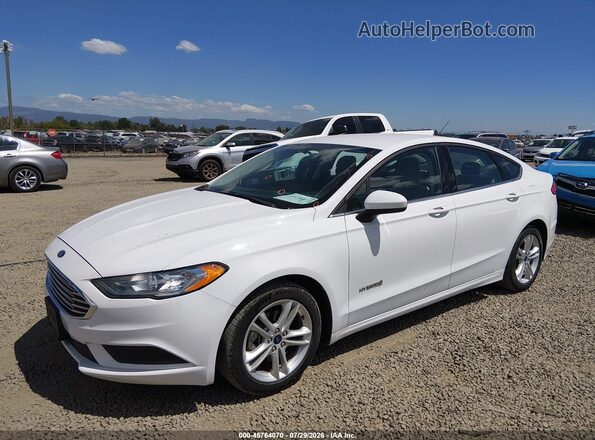 3FA6P0UU4JR271475 2018 FORD FUSION HYBRID White Front left
