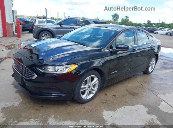 3FA6P0UU4JR278779 2018 FORD FUSION HYBRID Black Vista tres cuartos delantera izquierda
