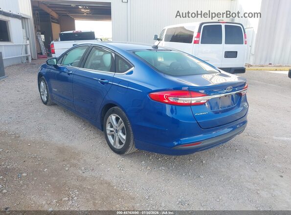 3FA6P0UU5JR209471 2018 FORD FUSION HYBRID Blue Задня ліва чверть