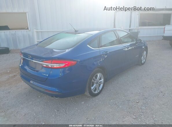 3FA6P0UU5JR209471 2018 FORD FUSION HYBRID Blue Задня права чверть
