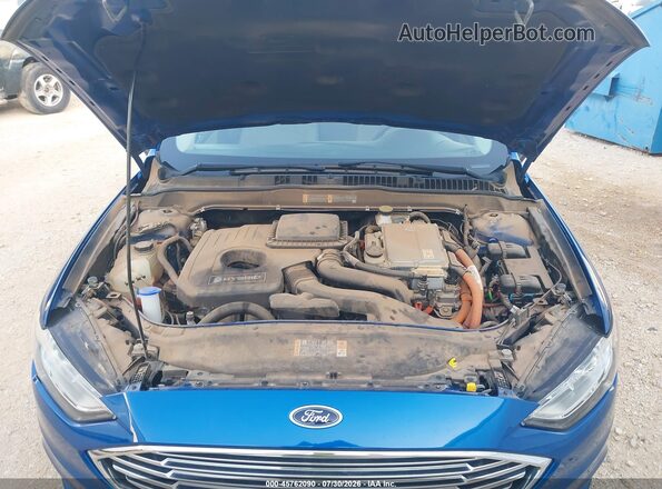 3FA6P0UU5JR209471 2018 FORD FUSION HYBRID Blue Вид ззаду