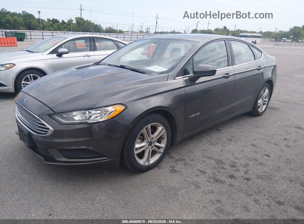3FA6P0UU5JR254541 2018 FORD FUSION HYBRID Gray Передня ліва чверть