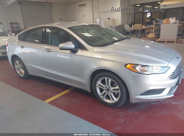 3FA6P0UU5JR278788 2018 FORD FUSION HYBRID Silver Вид задньої частини салону