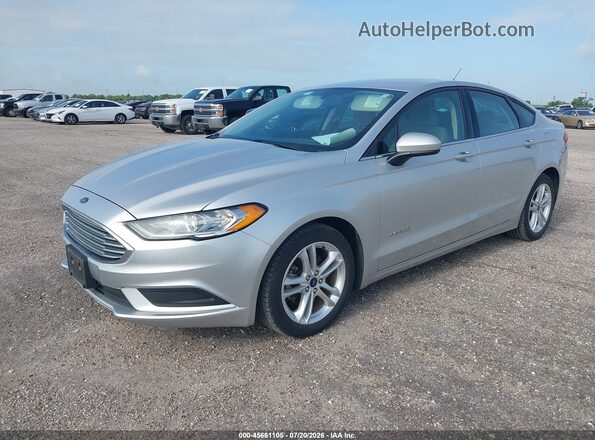 3FA6P0UU5JR282078 2018 FORD FUSION HYBRID Silver Front left