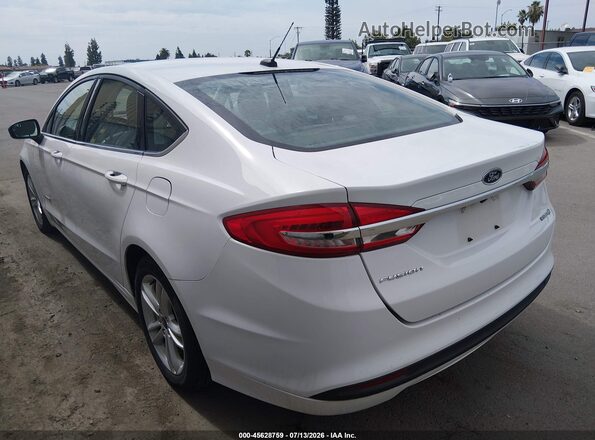 3FA6P0UU6JR100792 2018 FORD FUSION HYBRID White Trasero izquierdo