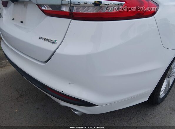 3FA6P0UU6JR100792 2018 FORD FUSION HYBRID White Vista frontal