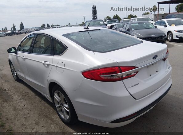 3FA6P0UU6JR100792 2018 FORD FUSION HYBRID White 