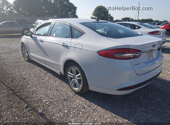 3FA6P0UU6JR141990 2018 FORD FUSION HYBRID White Rear left