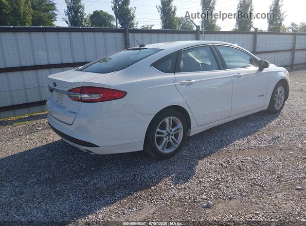 3FA6P0UU6JR141990 2018 FORD FUSION HYBRID White Rear right