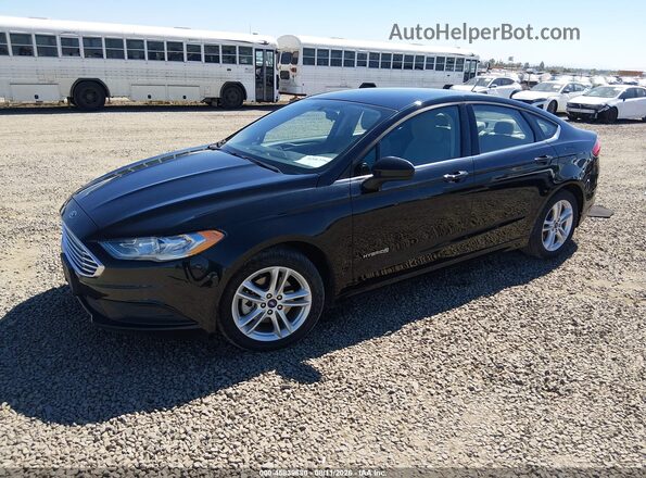 3FA6P0UU6JR254645 2018 FORD FUSION HYBRID Black Առջևի ձախ երեք քառորդ տեսարան