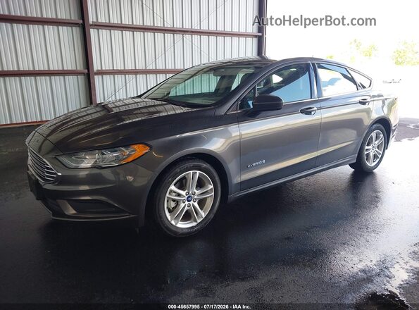 3FA6P0UU6JR282042 2018 FORD FUSION HYBRID Серый Передняя левая четверть