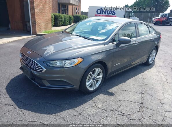 3FA6P0UU6JR282087 2018 FORD FUSION HYBRID Gray Передня ліва чверть