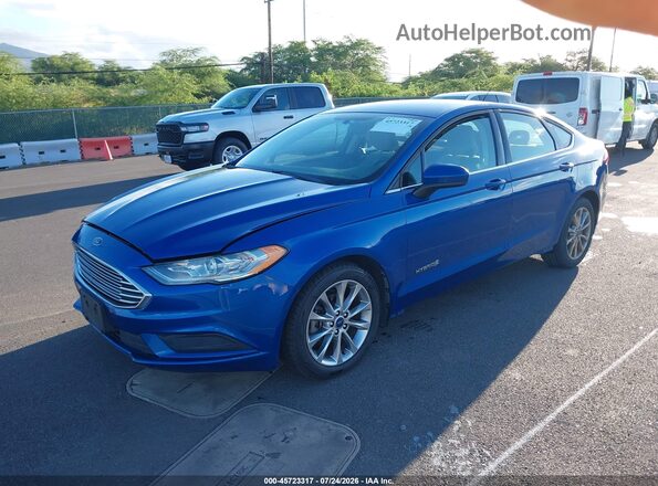 3FA6P0UU7HR160185 2017 FORD FUSION HYBRID Blue Vista tres cuartos delantera izquierda