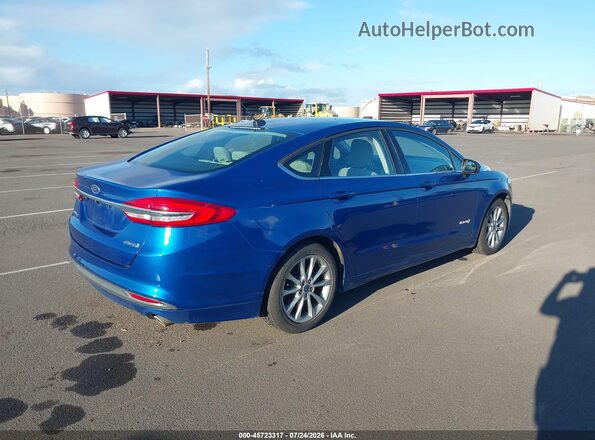 3FA6P0UU7HR160185 2017 FORD FUSION HYBRID Blue Trasero derecho