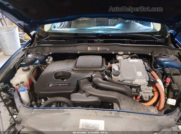 3FA6P0UU7JR235893 2018 FORD FUSION HYBRID Blue Вид ззаду