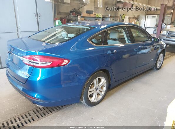 3FA6P0UU7JR235893 2018 FORD FUSION HYBRID Blue Задня права чверть