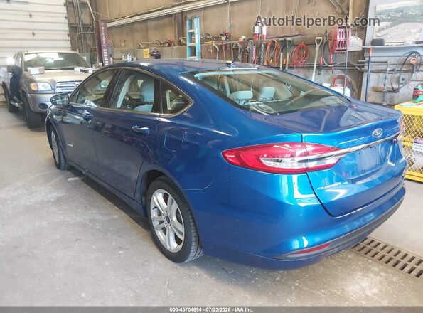 3FA6P0UU7JR235893 2018 FORD FUSION HYBRID Blue Задня ліва чверть