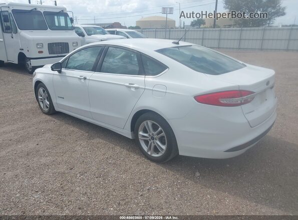 3FA6P0UU7JR235957 2018 FORD FUSION HYBRID White Rear left