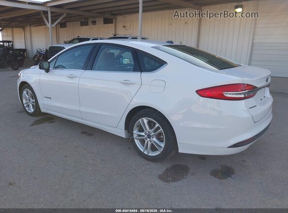 3FA6P0UU7JR243475 2018 FORD FUSION HYBRID White Задня ліва чверть