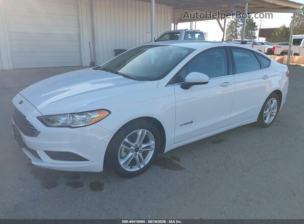 3FA6P0UU7JR243475 2018 FORD FUSION HYBRID White Передня ліва чверть