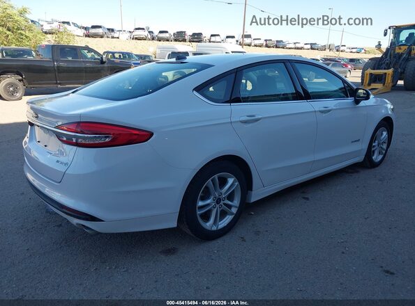 3FA6P0UU7JR243475 2018 FORD FUSION HYBRID White Задня права чверть