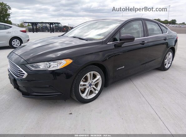 3FA6P0UU7JR254380 2018 FORD FUSION HYBRID Black Przód lewy