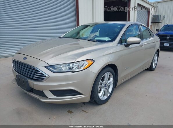 3FA6P0UU7JR254458 2018 FORD FUSION HYBRID Gold წინა მარცხენა ხედი სამი მეოთხედიდან