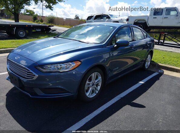 3FA6P0UU7JR254637 2018 FORD FUSION HYBRID Blue წინა მარცხენა ხედი სამი მეოთხედიდან